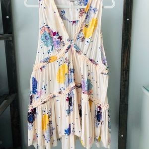 Free People Beige/Blush Floral Tunic/Minidress